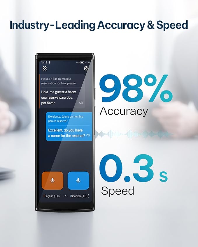 iFLYTEK AI Language Translator Device — 60 Languages, Real-Time Split-Screen & - Image 3