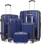 Coolife Luggage Expandable 5 Piece Sets PC+ABS Spinner Suitcase 20 inch 24 inch by COOLIFE