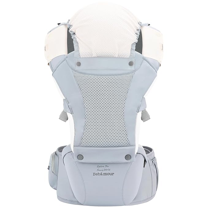 Bebamour Baby Carrier with Hip Seat, All-Position Breathable Mesh Hip Seat & - Image 5
