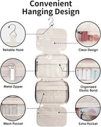 Travel Toiletry Bag for Women Large Hanging Makeup Bag Organizer Toiletries Bag - Image 6