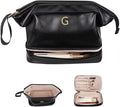 Gifts for Her, Initial Large Makeup Bags, Personalized Double Layer Cosmetic Bag by Vogewood