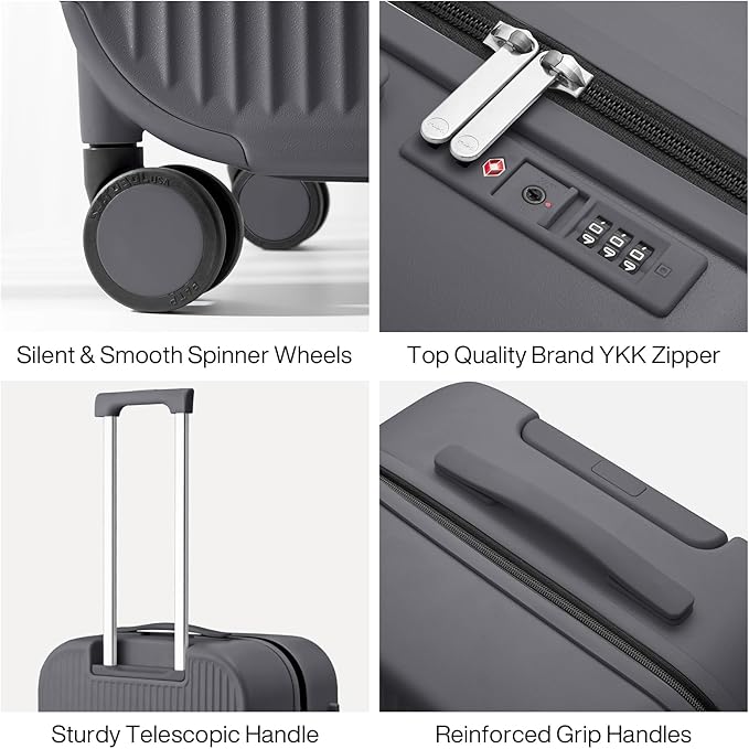 mixi 24 Inch Checked Luggage PC Hardshell Suitcases - Image 4