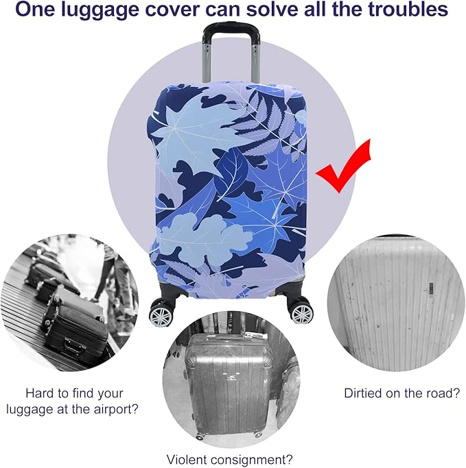 Travel Luggage Cover, Suitcase Protector Bag Fits 22-24 Inch Luggage Bluemaple - Image 4
