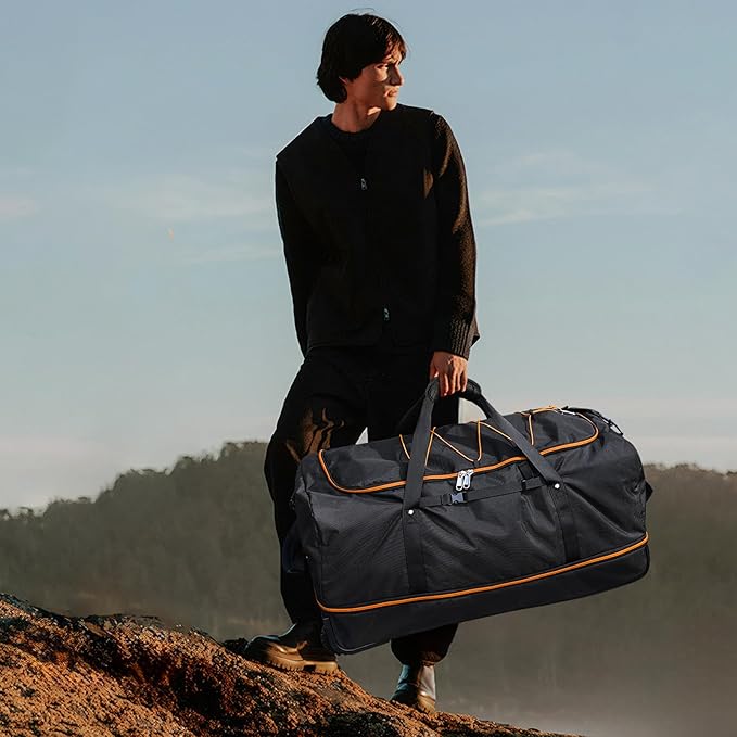 Vomgomfom 32" Soft-Sided Foldable Wheeled Travel Duffel Bag, Expandable 110L to - Image 8