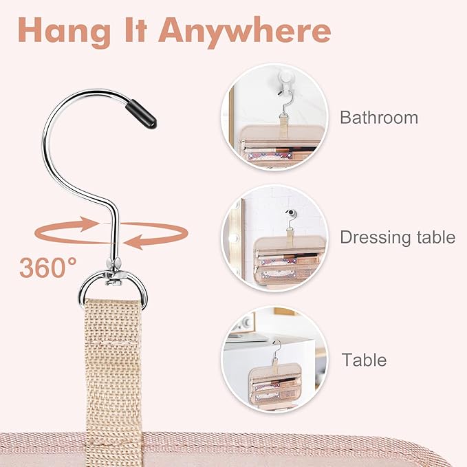 Wedama Toiletry Bag for Women, Medium Cosmetic Travel Bag, Hanging Toiletry Bag - Image 5