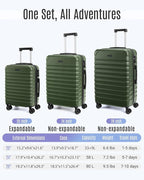 LIGHT FLIGHT Luggage Sets, 3 Piece Durable Suitcase Set - Image 7
