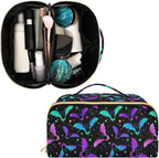 Makeup Organizer Bag, Halloween Luminous Bats Travel Makeup Bags Makeup Vanity Case Large Capacity Rhombus Cosmetic Toiletry Bag for Girl Women Ladies