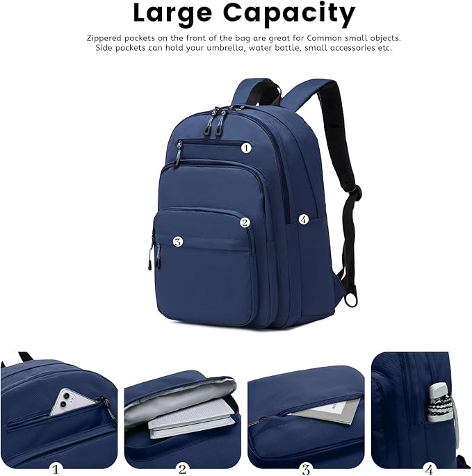Lanola Basic Multi-Pocket Multipurpose Backpack Classical Water Resistant - Image 4