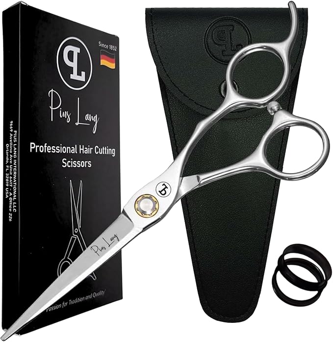Professional Hair Cutting Scissors 6.5" - German High Carbon Steel Barber Shears with Convex Blades, Ergonomic Design for Salon & Home Use - Pius Lang
