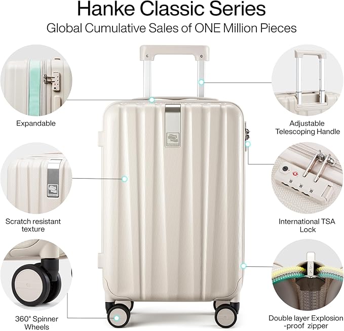 Hanke 24 Inch Expandable Checked Luggage Lightweight PC Hard Case luggage - Image 5
