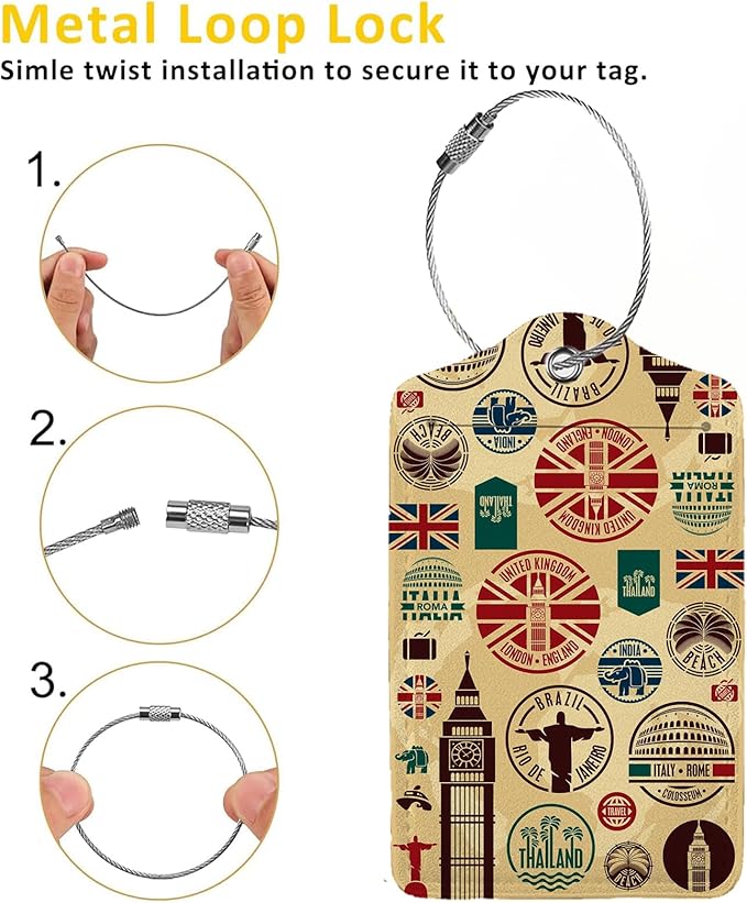 Travel Icons 2 Pack Luggage Tag - Image 3