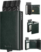 VULKIT Pop up Card Wallet Minimalist Cash Wallets RFID Blocking Leather Smart by VULKIT