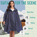 SaphiRose Unisex Rain Poncho Raincoat Hooded - Image 2