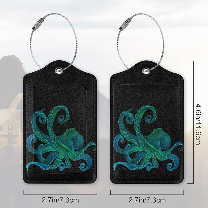 2 Pack PU Leahter Luggage Tag - Image 2