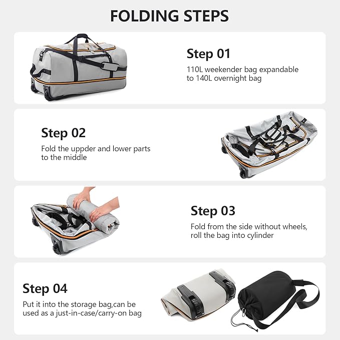 CONTAIL 32" Soft-Sided Rolling Duffle Bag - Image 3