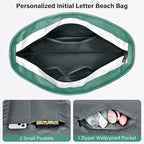 Becokan Beach Bag Initial Beach Tote - Image 4
