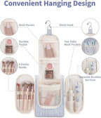 Narwey Small Striped Hanging Travel Toiletry Bag - Image 3