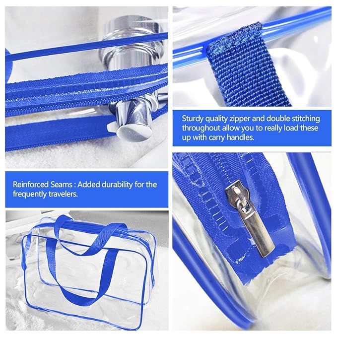 4Pcs Crystal Clear PVC Travel Toiletry Bag Kit - Image 3