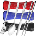 3 Pack Reusable Flatware Sets Knife, Chopsticks - Image 4