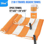 Sfee 2 in 1 Microfiber Oversized Beach Towel, Quick Dry Towel Travel Towel - Image 6