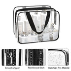 APREUTY Clear Makeup Bags, TSA Approved 3 Pcs Large Cosmetic Makeup Bags Set - Image 3