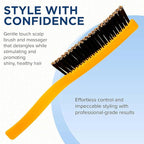Giorgio GIO1 Gentle Hair Brush Dresser Size. Wet & Dry Pro Hair Brush Detangler. Soft for Sensitive Scalp. Good For Men Women & Kids All hair lengths. Durable and Anti-Static. (Set, Orange)