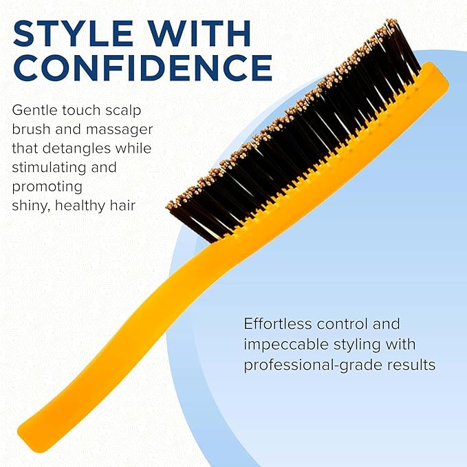 Giorgio GIO1 Gentle Hair Brush Dresser Size. Wet & Dry Pro Hair Brush Detangler. Soft for Sensitive Scalp. Good For Men Women & Kids All hair lengths. Durable and Anti-Static. (Set, Orange)