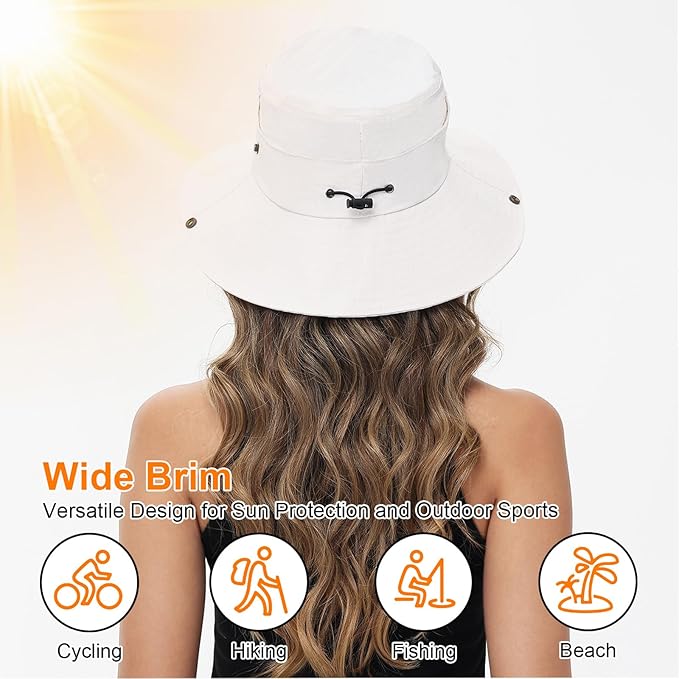 Sun Hats for Women Bucket Hat UV Protection Fishing Hat Wide Brim Safari Hats 2 - Image 4