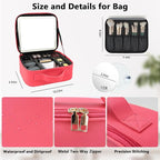 Travel Makeup Bag with LED Mirror and 10x magnifying glass with 3 Lighted - Image 5