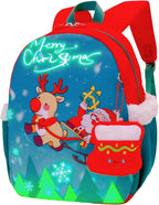 SUN EIGHT Kids Christmas Backpack – Glow in the Dark Santa & Reindeer Design by SUNEIGHTBACKPACK