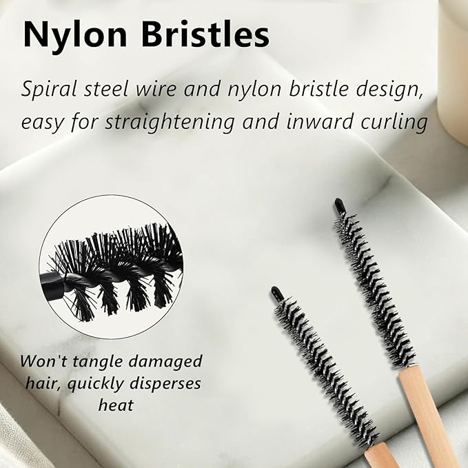 Small Round Styling Brush - Mini Roller Quiff Comb for Hairdressing - Lightweight Salon Brush for Thin, Short Hair, Bangs, Beard, Curling & Lifting