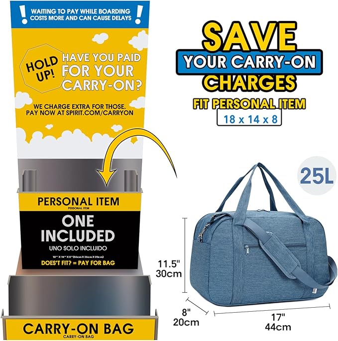 Narwey 18" Carry on Bag with Laptop Compartment 14 Inch Travel Duffel Bag - Image 2