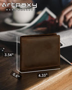 Mens Wallet Genuine Leather Bifold RFID Blocking Wallet - Image 2