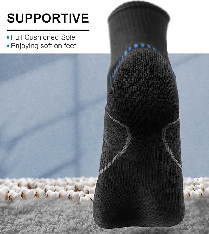 BULLIANT Compression Socks for Men 6Pairs, Athletic Crew Socks Cushioned For - Image 3