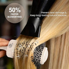AIMIKE Large Nano Thermal Ceramic Round Brush with Barrel 2.1 inch for Blow Drying, Volume Blow Out and Curling Hair Styling (3.4 inch)