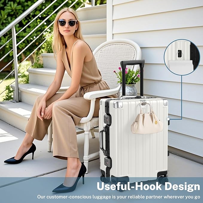 Krute Luggage 24 Inch Aluminum Frame Zipperless Suitcase - Image 7