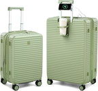 Hard Shell Suitcases Expandable Travel Luggage Sets 2 Piece, Carry on and Check by HanTrip