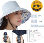 vidsel Womens Sun Hats Wide Brim Reversible Bucket Cotton Hat Packable Summer - Image 4