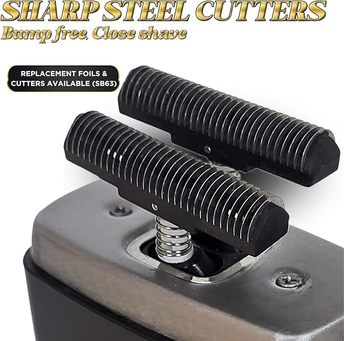 Supreme Trimmer Crunch STF602 – Waterproof Double Foil Shaver for Men | 150 Min Runtime, Wet/Dry Cordless & Corded Electric Razor | Hypoallergenic Foils for Face, Head & Stubble
