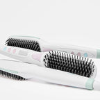 Mane Get Ur Sleek On Hair Straightener Brush - Smoothing Hot Air Brush with Adjustable Heat for Frizz-Free Styling - Nano Ceramic Ionic Hair Tools - For Use on Dry Strands - Worldwide Voltage