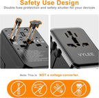 Universal Travel Adapter, VYLEE 45W International Plug Adapter - Image 7
