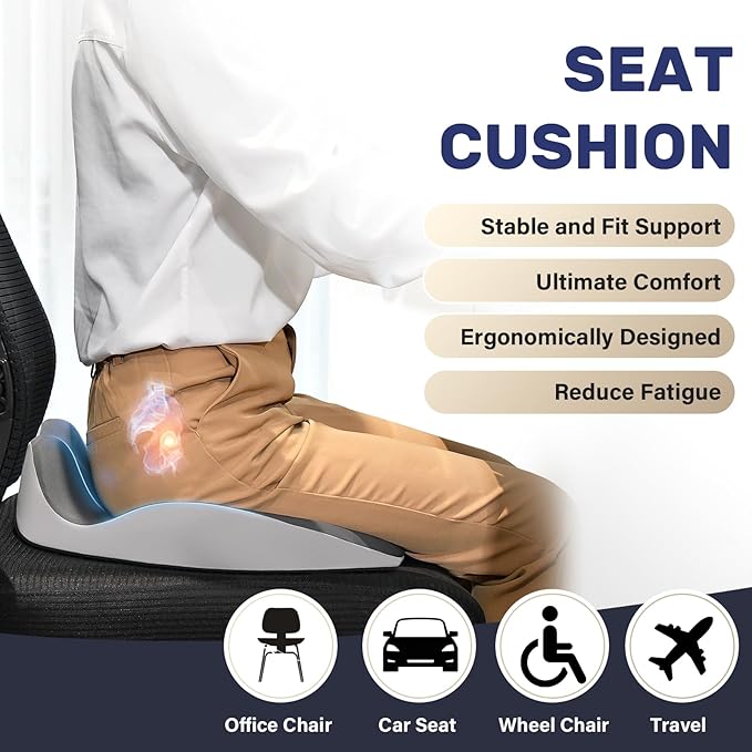 Coverado Car Seat Cushion with Memory Foam, Ergonomic Driving Seat Cushion - Image 4