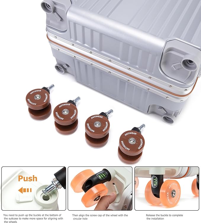 feilario 20" Aluminum Frame Wide Handle Hard Shell Carry On Suitcase - Image 3