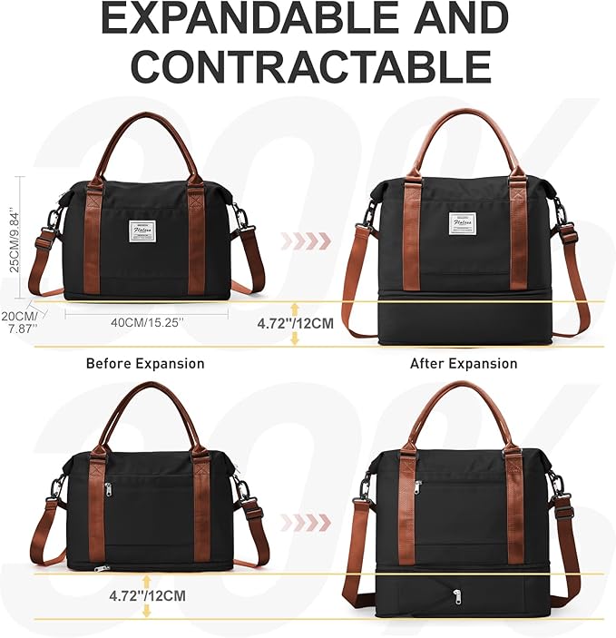 Travel Duffel Bag, Sports Tote Gym Bag, Shoulder Weekender Overnight Bag - Image 4