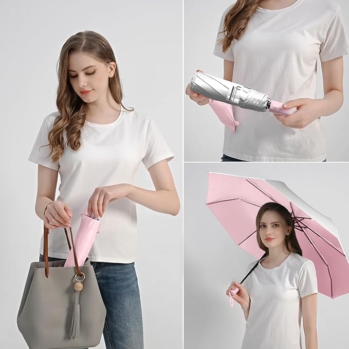 BAODINI Small UV Protection Travel Umbrella Compact - Image 4