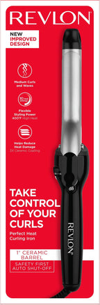 Revlon Perfect Heat Triple Ceramic Curling Iron | For Silky Smooth Medium Curls (1 in)