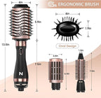 Hair Dryer Brush Blow Dryer Brush in One Hot Air Brush for Drying and Straightening, Volumizer Multi-Styler Smooth Curls for All Hair Types, Frizz-Free Blowout Brush for Salon Quality