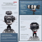 Falcam TreeRoot 61" F38 Pro Quick Lock Travel Tripod, - Image 6
