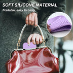 Heat Insulating Silicone Mat Pouch for Hair Straightener, Anti-Slip Travel Pad Cover for Curling & Flat Iron, Portable Styling Heat Mat Holder for Curler Wand and Hot Waver (Purple)