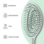 Ninabella Detangle Hair Brush for Women & Men - Does not Pull - Straightening Brushes for Straight & Curly Hair - Unique Spiral Detangling Hairbrush - Green